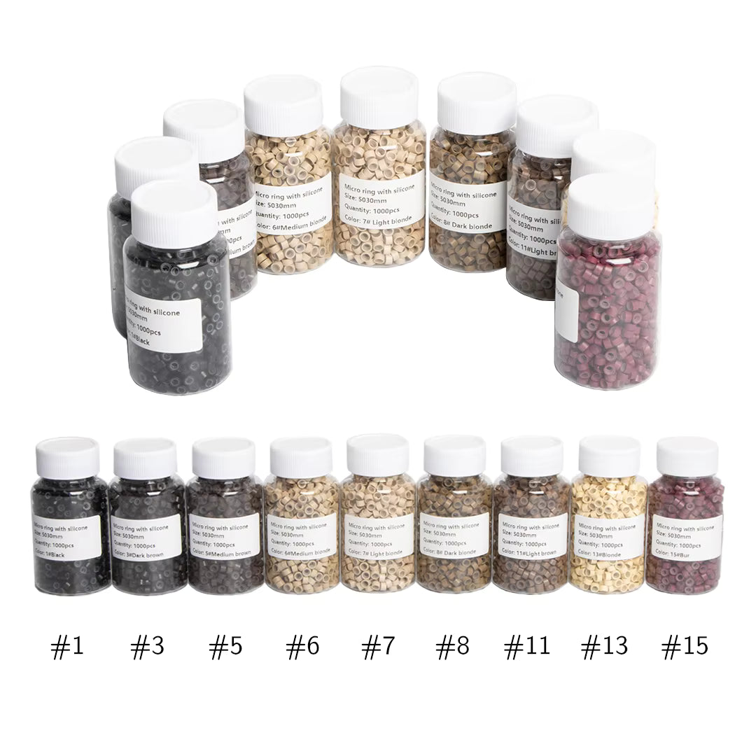 Copper Tube Micro Ring Links Hair Extension Beads Silicone Micro Beads for Hair Extensions-10000